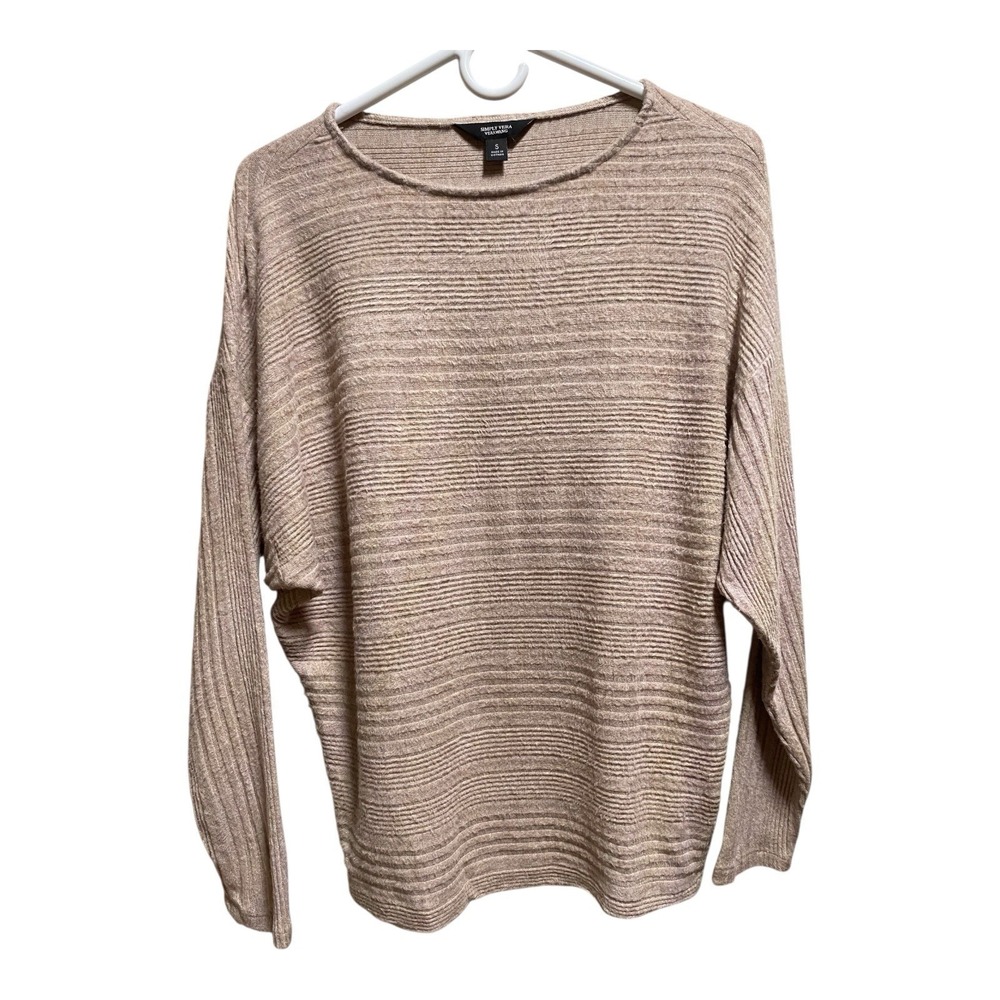 Simply Vera Vera Wang Soft Sweater Sz Small Beige Ribbed Lightweight Top